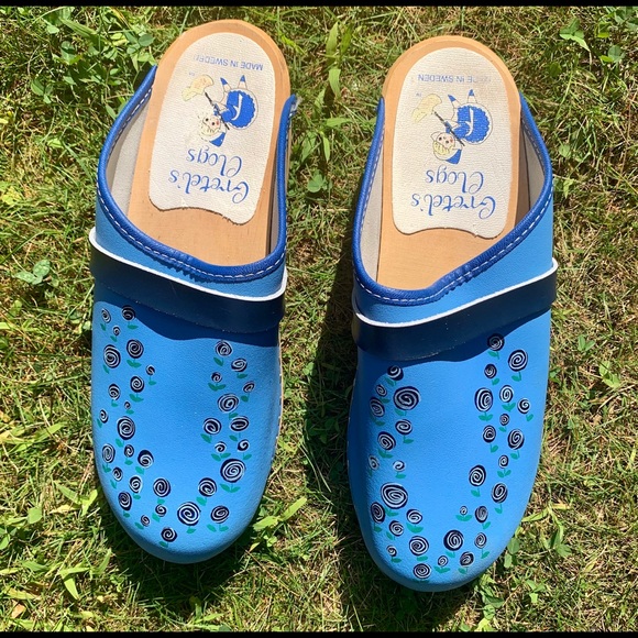 Gretels clogs Shoes - Gretels clogs blue with flowers size 41